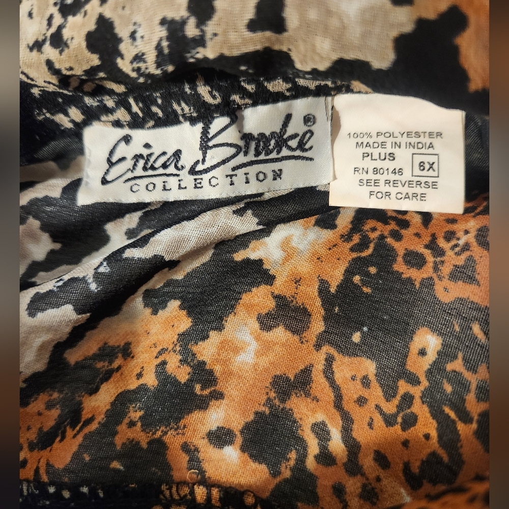 Vintage Erika Brooke Collection Women's Abstract High-Low Leopard Top | SIZE 6X - Picture 9 of 11